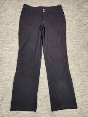 Athleta Nylon Hiking Pants Womens 6 Black Zip Button Closure Zipper Leg Gorpcore